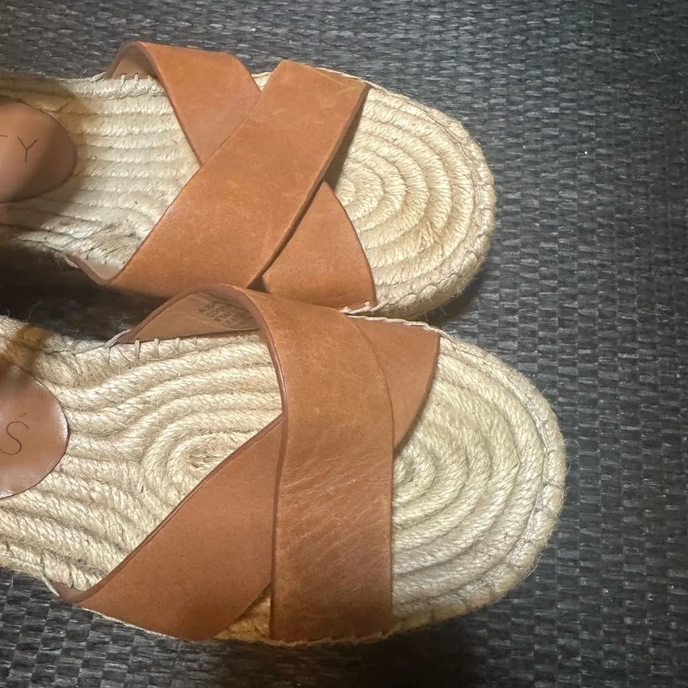 Sole Society Brown Espadrille Wedge Sandals